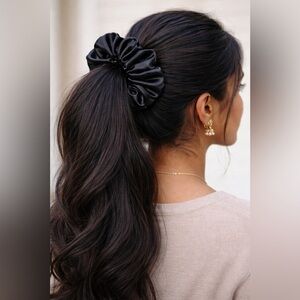 Elegant Black Hair Scrunchie. X-Large